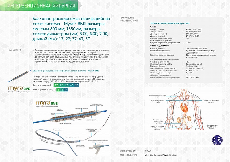 Периферийная стент система Myra™ BMS